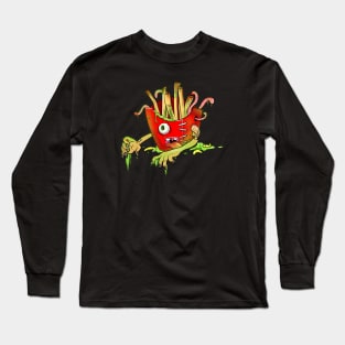 Cute Foodie Fries Zombie Long Sleeve T-Shirt